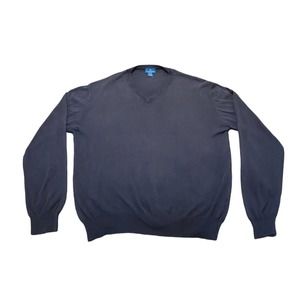 Toscano Sweater Mens XL Blue Cotton Made In Italy V Neck Vintage